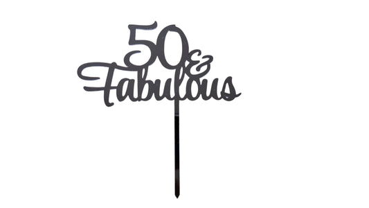 50 & FABULOUS ROSE GOLD CAKE TOPPER