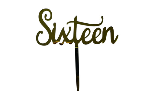 GOLD SIXTEEN CAKE TOPPER